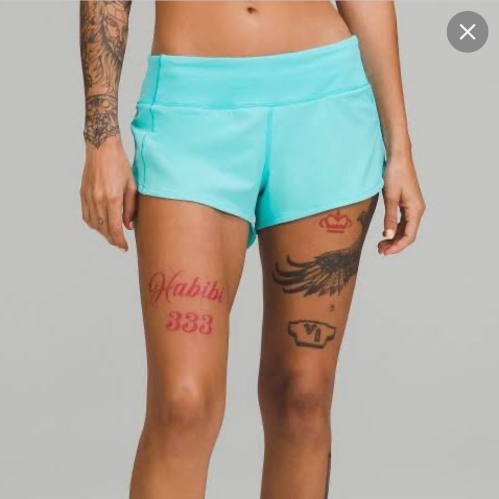 Lululemon Speed Up Low-Rise Lined Short 2.5" - Turquoise Spray Tie Dye Coal